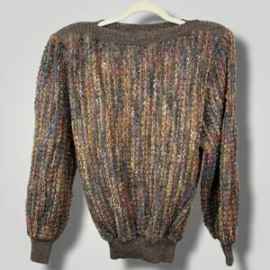 Vintage Hewlet's Knitting Mills Textured Multicolored Wool Mohair b10161980s